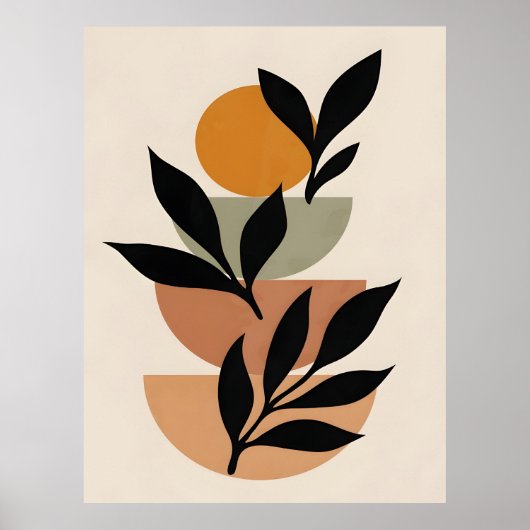 Abstract Boho and Modern Clip Art Printable  ポスター (正面)