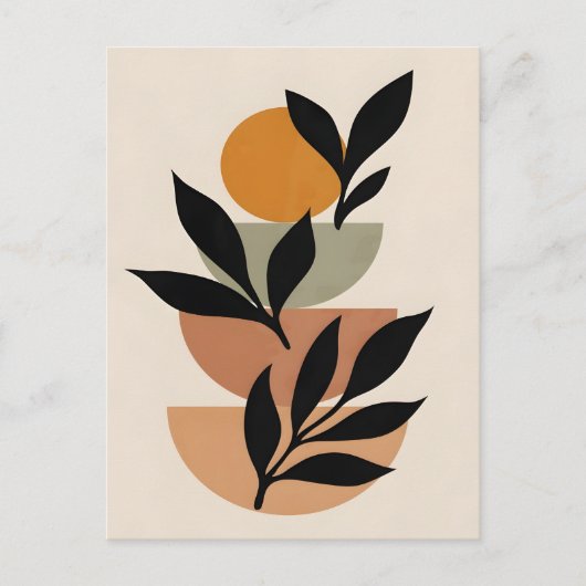 Abstract Boho and Modern Clip Art Printable  ポストカード (正面)