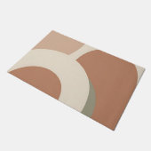 Abstract Boho Arch Earthy Minimalist Design ドアマット (アングル)