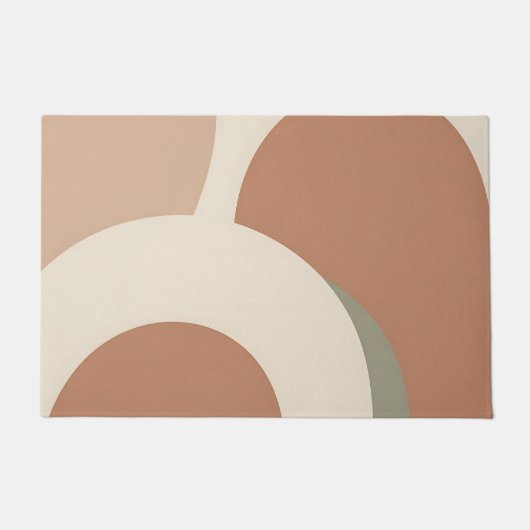 Abstract Boho Arch Earthy Minimalist Design ドアマット (正面)