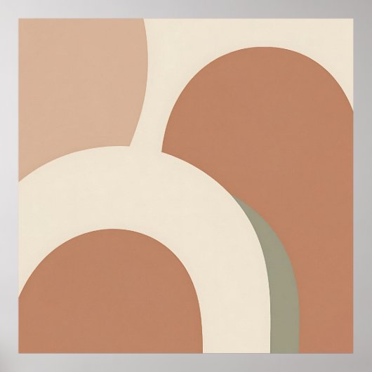 Abstract Boho Arch Earthy Minimalist Design ポスター (正面)