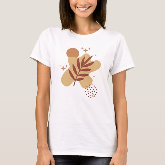 Abstract Boho Botanical Fern – Minimalist  Tシャツ (正面)