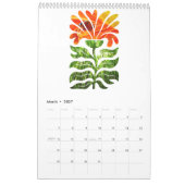 Abstract Boho Botanical Nature 2026 12-month カレンダー (3月 2027)