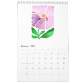 Abstract Boho Botanical Nature 2026 12-month カレンダー (2月 2027)