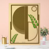 Abstract Boho Geometric Arch & Leaves Beige Textur アクリルサイン (ウェディング)