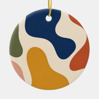 Abstract Boho Mid Century Modern Art Ornament セラミックオーナメント