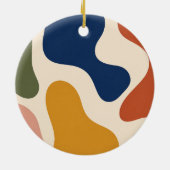 Abstract Boho Mid Century Modern Art Ornament セラミックオーナメント (裏面)