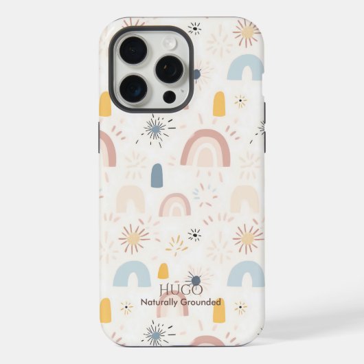 Abstract Boho Rainbow Pattern - Minimalist Nature iPhoneケース (裏面)