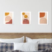 Abstract Boho Shapes – Minimal Wall Art Set (寝室)