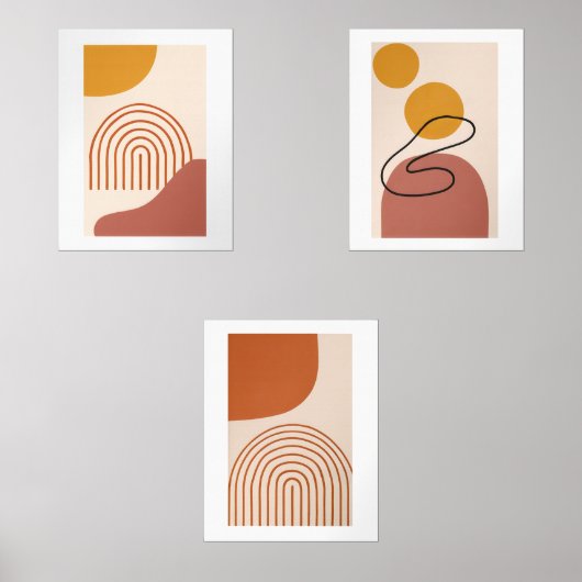 Abstract Boho Shapes – Minimal Wall Art Set (正面)
