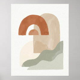 Abstract Boho Sun & Arch Minimalist Geometric ポスター