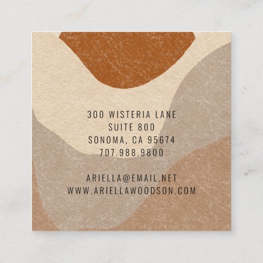 Abstract Boho Terracotta Sand Candle Maker スクエア名刺 (裏面)