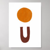 Abstract Boho Yellow And Red Shapes ポスター (正面)