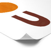 Abstract Boho Yellow And Red Shapes ポスター (角)