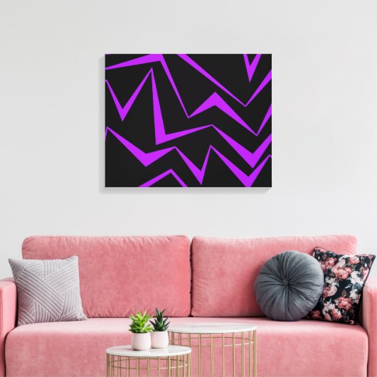 Abstract, bold, vibrant geometric zigzag pattern キャンバスプリント (インサイチュ (リビング))