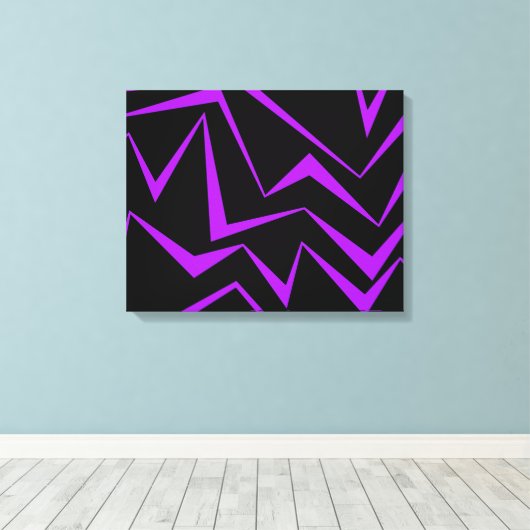 Abstract, bold, vibrant geometric zigzag pattern キャンバスプリント (インサイチュ (ウッドフロア))