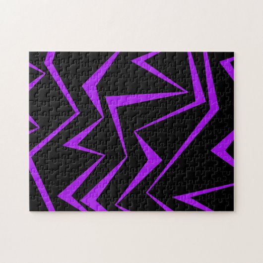 Abstract, bold, vibrant geometric zigzag pattern ジグソーパズル (横)