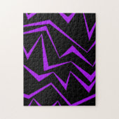 Abstract, bold, vibrant geometric zigzag pattern ジグソーパズル (縦)