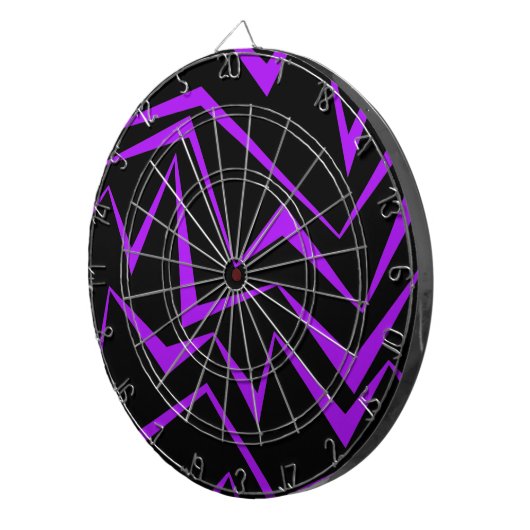 Abstract, bold, vibrant geometric zigzag pattern ダーツボード (正面右)