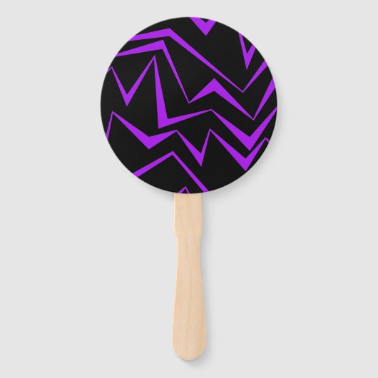 Abstract, bold, vibrant geometric zigzag pattern ハンドファン (正面)