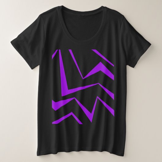 Abstract, bold, vibrant geometric zigzag pattern プラスサイズTシャツ (デザイン正面)