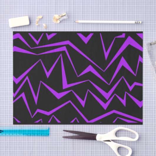 Abstract, bold, vibrant geometric zigzag pattern 薄葉紙 (クラフト)