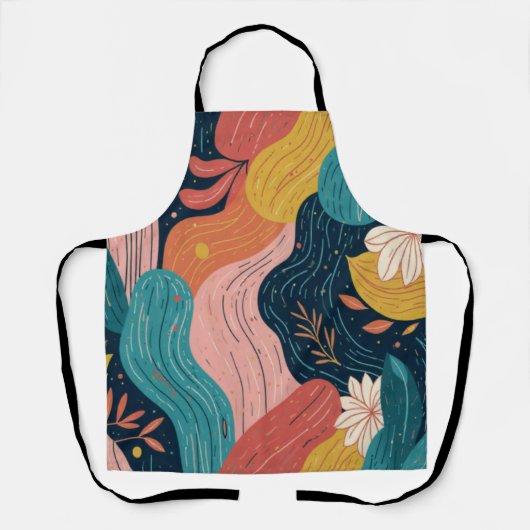Abstract Botanical Flow エプロン (正面)