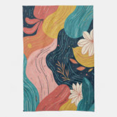 Abstract Botanical Flow キッチンタオル (縦)