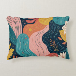 Abstract Botanical Flow Pillow アクセントクッション