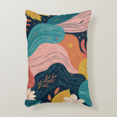 Abstract Botanical Flow Pillow アクセントクッション (正面(垂直))