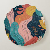 Abstract Botanical Flow Round Pillow ラウンドクッション (裏面)