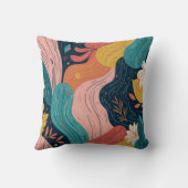 Abstract Botanical Flow Throw Pillow クッション (裏面)