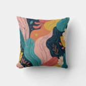 Abstract Botanical Flow Throw Pillow クッション (正面)