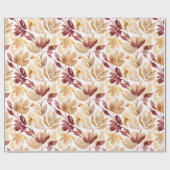 Abstract Botanical Pattern in Warm Autumn Colors ラッピングペーパー (フラット)
