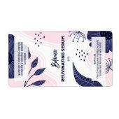 Abstract Botanical Serum Dropper Bottle Labels ラベル (正面)