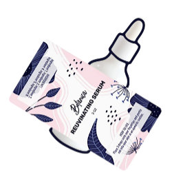 Abstract Botanical Serum Dropper Bottle Labels ラベル