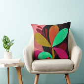 Abstract Botanical Throw Pillow クッション (椅子)
