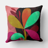 Abstract Botanical Throw Pillow クッション (裏面)