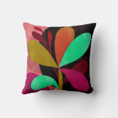 Abstract Botanical Throw Pillow  クッション (裏面)