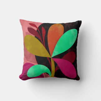 Abstract Botanical Throw Pillow クッション
