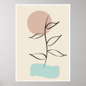 Abstract Botanical Wall Art – Minimal Line Art ポスター (正面)