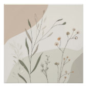 Abstract Botanical Wall Art – Minimal Wildflower N ポスター (正面)