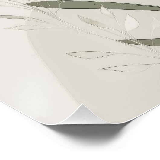 Abstract Botanical Wall Art – Minimal Wildflower N ポスター (コーナー)