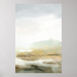 Abstract Brown Misty Landscape Vertical Wall Art  ポスター