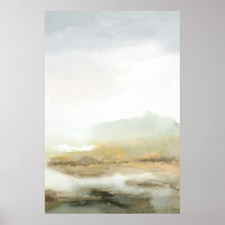 Abstract Brown Misty Landscape Vertical Wall Art  ポスター