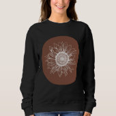 Abstract Brown Pastel Boho Sunflower Minimalistic  スウェットシャツ (正面)