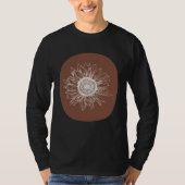 Abstract Brown Pastel Boho Sunflower Minimalistic Tシャツ (正面)