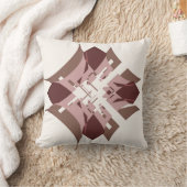 Abstract Brown Tan Pink White Diamond Floral Motif クッション (ブランケット)