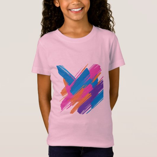 Abstract Brush Stroke Art T-Shirt – Vibrant Minima Tシャツ (正面)