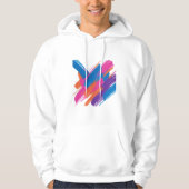 Abstract Brush Stroke Hoodie – Vibrant Artistic Sw パーカ (正面)